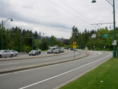 Stanley Park Causeway in Stanley Park, Vancouver, BC, Canada