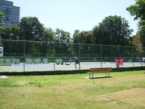 English Bay Tennis Courts in Stanley Park, Vancouver, BC, Canada