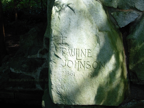 inscription on E Pauline Johnson memorial