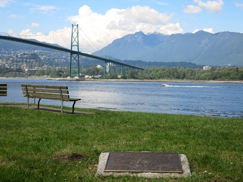 Plaque in Stanley Park, Vancouver, British Columbia Canada
