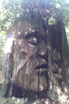 Two Spirits art work in Stanley Park, Vancouver, BC, Canada