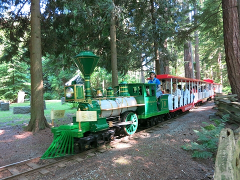 Summer Miniature Train Ride in Stanley Park, Vancouver, BC, Canada