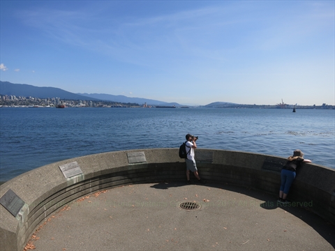Port of Vancouver lookout in Stanley Park, Vancouver, BC, Canada