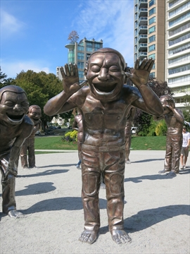 A-Maze-Ing Laughter Artwork at English Bay, Vancouver, BC, Canada