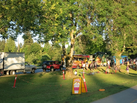 Food Trucks at Outdoor Movies in Stanley Park, Vancouver, BC, Canada