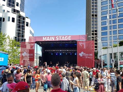 Main Stage at Canada Day at Canada Place in Coal Harbour, Vancouver, BC, Canada