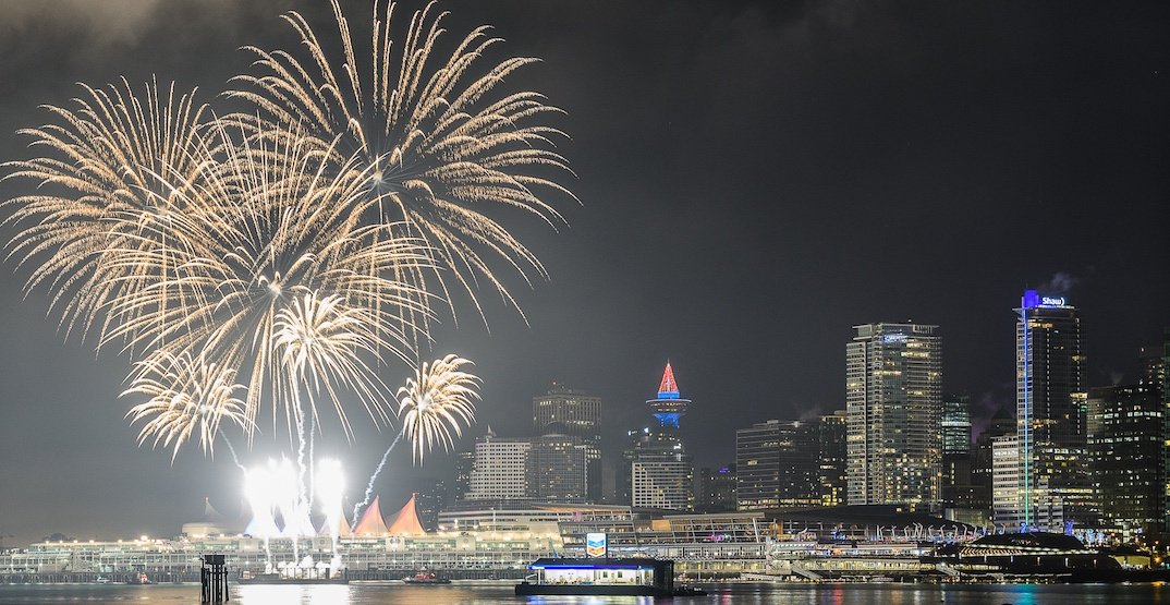 New Year's Eve Fireworks in Vancouver, Canada