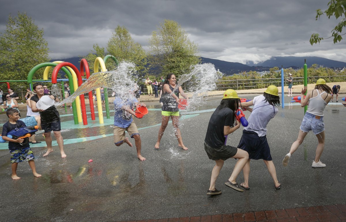Vancouver Water Fight in Stanley Park, Vancovuer, Canada