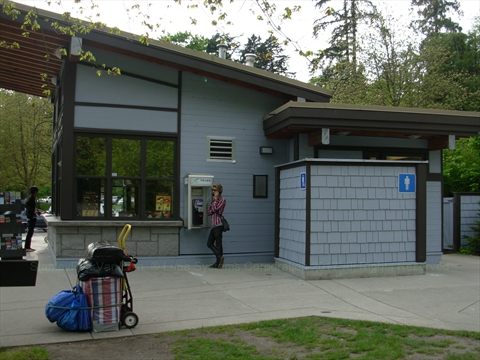 Washrooms at the Information Booth in Stanley Park, Vancouver, BC, Canada