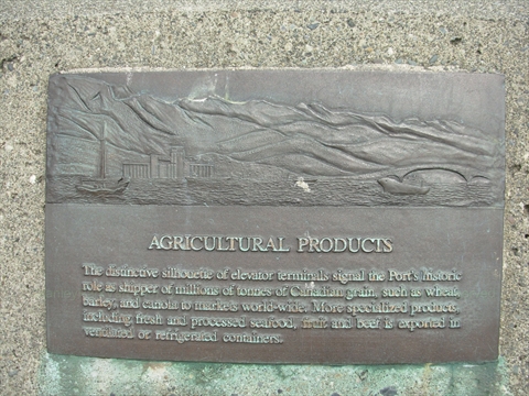 Port of Vancouver Lookout Agricultural Products plaque