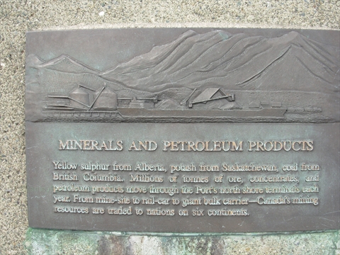Port of Vancouver Lookout Minerals and Petroleum Products plaque