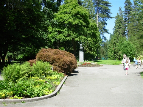 Lord Stanley Statue in Stanley Park, Vancouver, BC, Canada