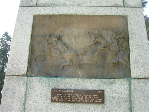 Robert Burns Statue plaque in Stanley Park, Vancouver, BC, Canada