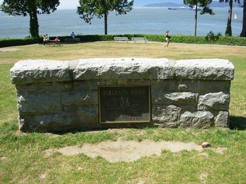 Ferguson Point Plaque in Stanley Park, Vancouver, BC, Canada