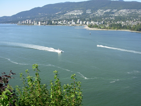 West Vancouver from Prospect Point in Stanley Park, Vancouver, BC, Canada