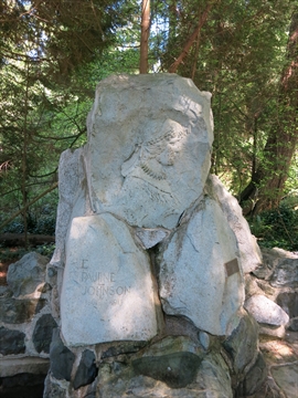 E Pauline Johnson memorial in Stanley Park, Vancouver, BC, Canada