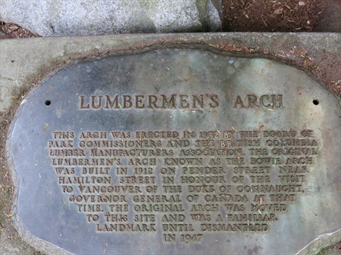 Lumbermen's Arch plaque