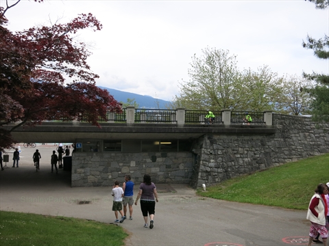 Washrooms at Lumbermens' Arch in Stanley Park, Vancouver, BC, Canada