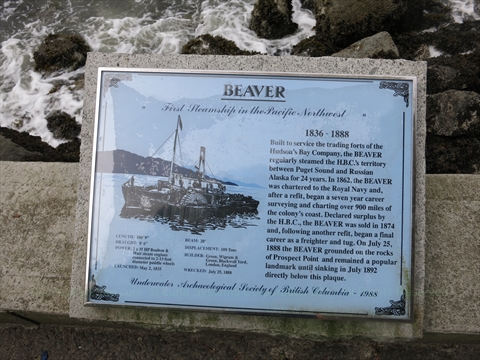 SS Beaver plaque in Stanley Park