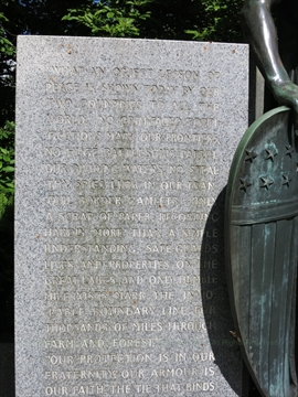 Left Inscription on President Harding Memorial in Stanley Park, Vancouver, BC, Canada