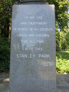 Lord Stanley Statue in Stanley Park, Vancouver, BC, Canada