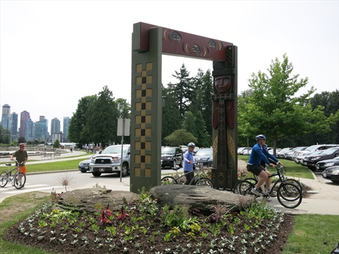 Susan Point Welcome Gateways in Stanley Park, Vancouver, BC, Canada