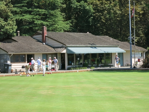 Stanley Park Lawn Bowling Clubhouse in Stanley Park, Vancouver, BC, Canada