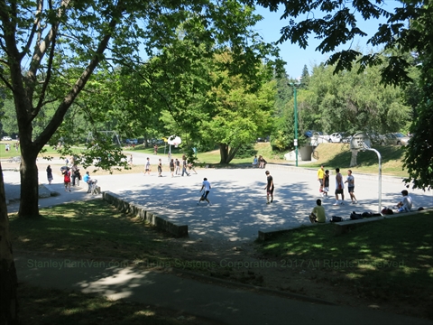 Basketball court in Stanley Park, Vancouver, BC, Canada