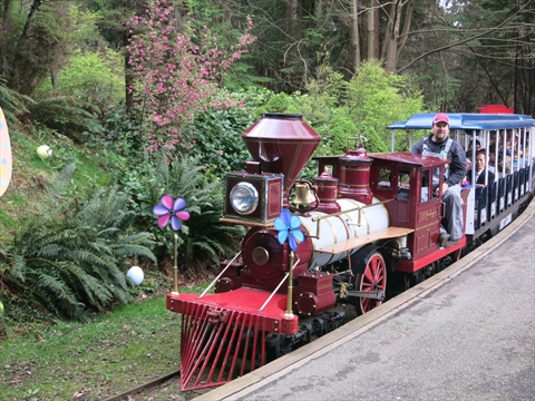 Easter Miniature Train Ride in Stanley Park, Vancouver, BC, Canada