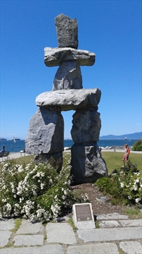 Inukshuk Monument at English Bay, Vancouver, BC, Canada