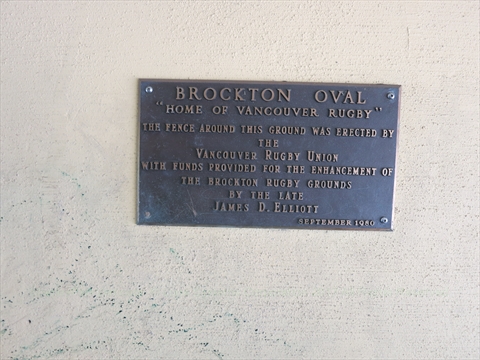 Brockton Oval plaque in Stanley Park, Vancouver, BC, Canada
