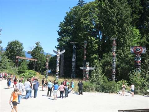 The Totem Poles in Stanley Park, Vancouver, BC, Canada