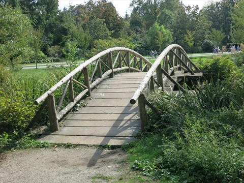 Wooden Bridge over Duck Pond in Ceperley Meadow in Stanley Park