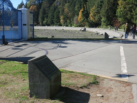 HMCS Discovery Naval Reserve cairn in Stanley Park, Vancouver, BC, Canada