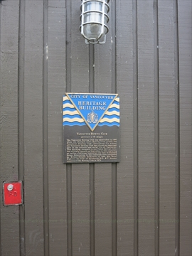 Vancouver Rowing Club plaque in Stanley Park, Vancouver, BC, Canada