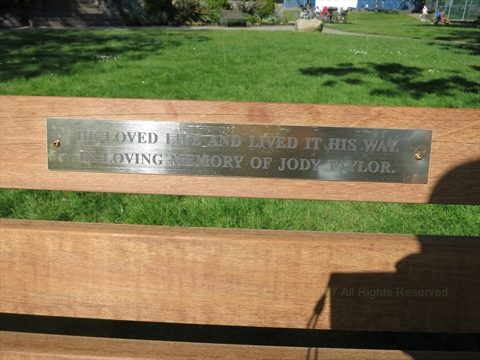 Jody Taylor Memorial bench