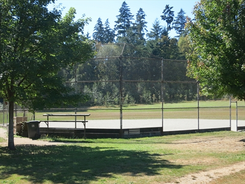 Softball diamond at the Brockton Playing Fields in Stanley Park, Vancouver, BC, Canada