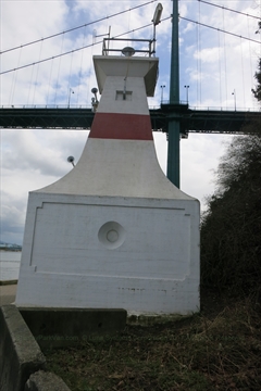 Prospect Point Lighthouse signboard in Stanley Park, Vancouver, BC, Canada