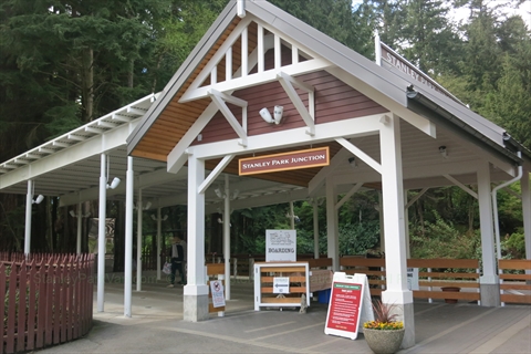 Stanley Park Junction Train Station in Stanley Park, Vancouver, BC, Canada