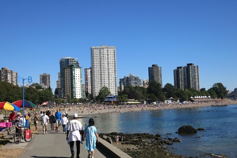 English Bay Seawall in Stanley Park, Vancouver, BC, Canada