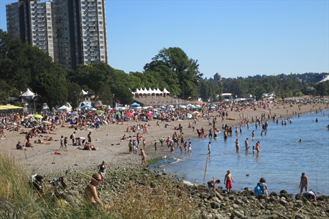 English Bay Beach in Summer, Vancouver, BC, Canada