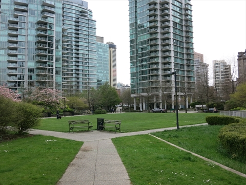 Marina Square Park in Coal Harbour, Vancouver, BC, Canada