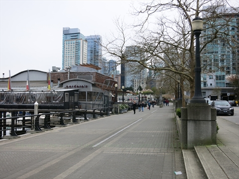 Coal Harbour Seawall in Vancouver, BC, Canada