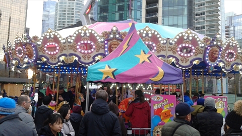 Vancouver Christmas Market at Jack Poole Plaza, Vancouver, BC, Canada