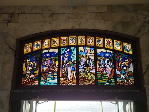 stained glass at Syliva Hotel at English Bay, Vancouver, BC, Canada
