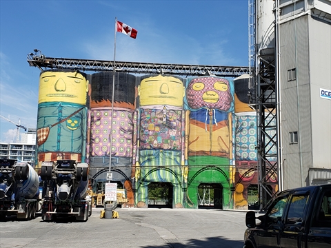 Ocean Cement murals on Granville Island, Vancouver, BC, Canada