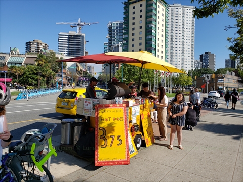 Hotdog Vendor at English Bay, Vancouver, BC, Canada