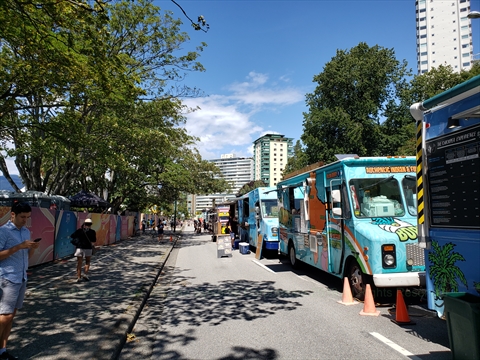 Food Trucks at English Bay, Vancouver, BC, Canada
