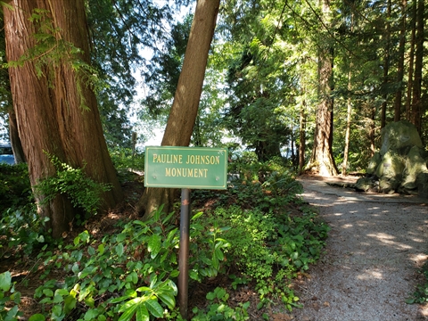 E Pauline Johnson memorial in Stanley Park, Vancouver, BC, Canada
