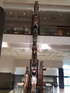 Totem Pole in Canada Place in Vancouver, BC, Canada